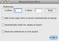 Mouse Position Menu pour mac