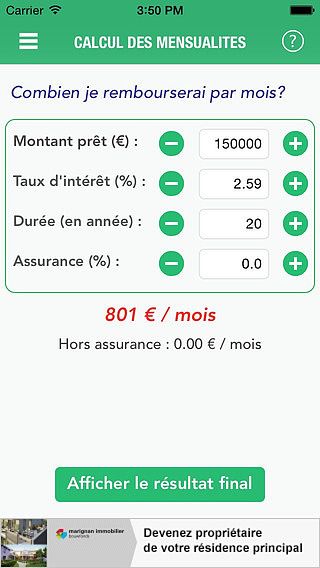 Simulation Crédit Immobilier pour mac Simulation Crédit Immobilier pour mac