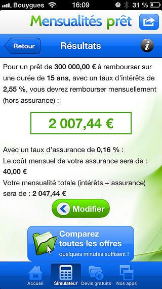 Mensualités prêt pour mac