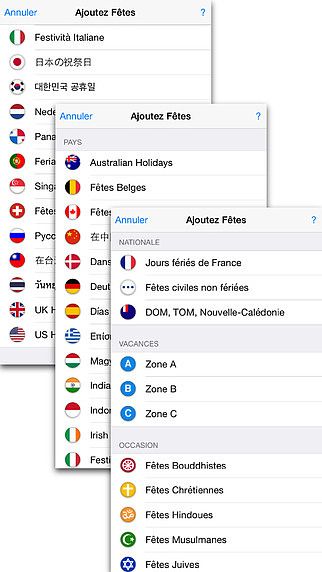 Jours fériés, vacances scolaires et fêtes en France 2015 - 2017 pour mac