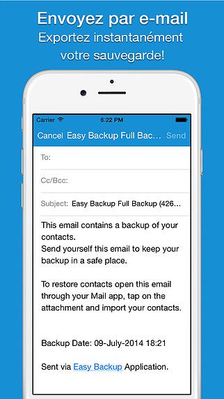 Easy Backup - Assistant de sauvegarde des contacts pour les comp pour mac