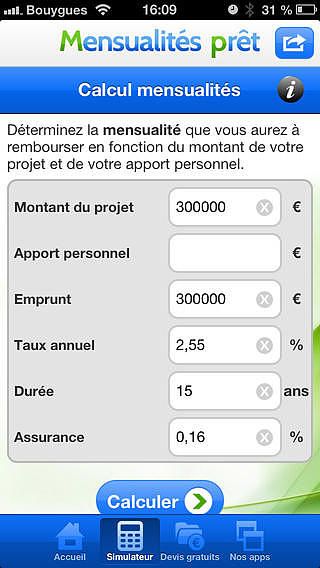 Mensualités prêt pour mac