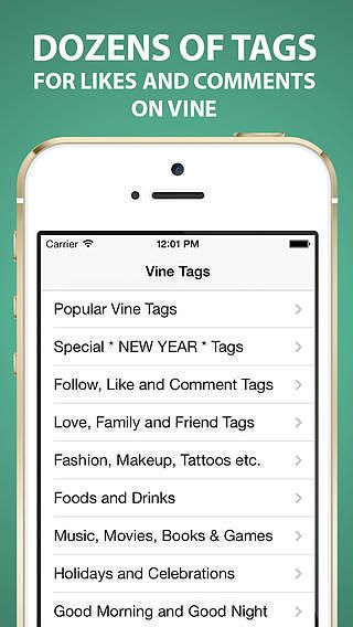 Tags for Vine - Most Popular Tags for Likes, Comments and Follow pour mac