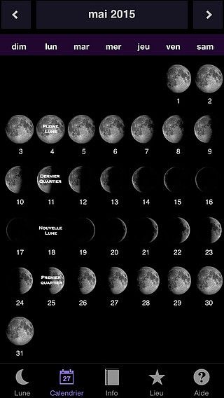 Calendrier Lunaire (Moon Calendar) pour mac
