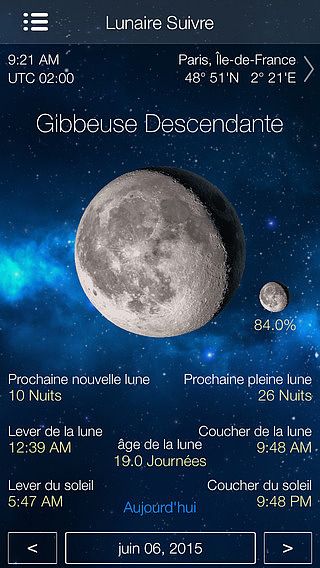 Calendrier lunaire montre de phase de lune pour mac