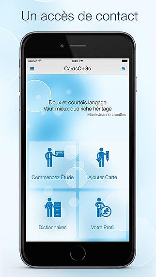 Cards On The Go: mots app de mémorisation d'une langue étrangère pour mac