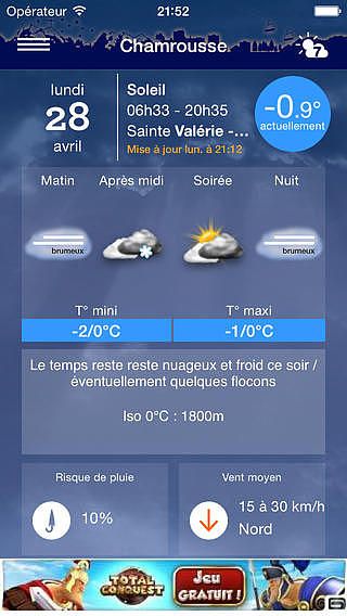 Météo Chamrousse pour mac Météo Chamrousse pour mac