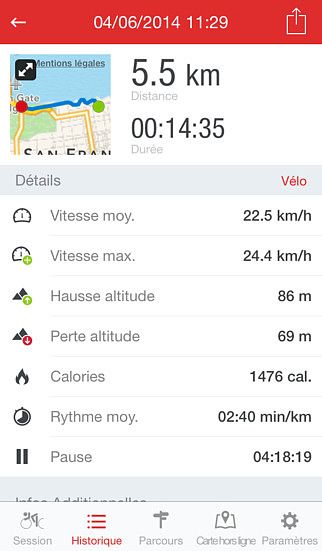 Runtastic Road Bike - Ordinateur GPS pour vélo de route pour mac