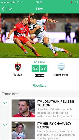 CANAL Rugby App pour mac
