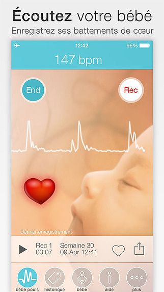 Une app de grossesse pour écouter les battements de coeur de votre bébé!