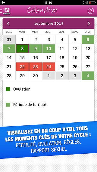 Mon ovulation : calendrier de fertilité pour mac
