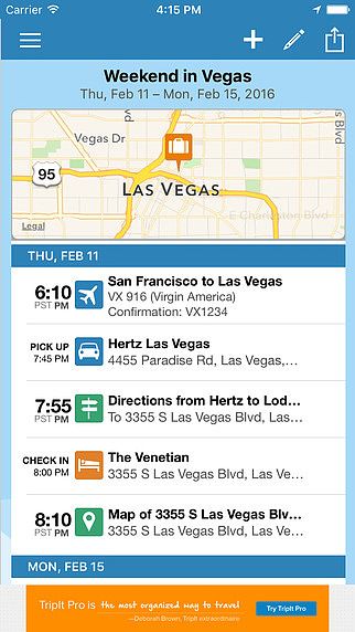 TripIt: Trip Planner pour mac TripIt: Trip Planner pour mac