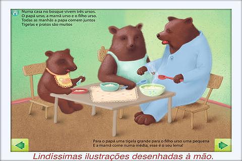 Cachinhos Dourados e os Três Ursos livro de histórias interativo pour mac