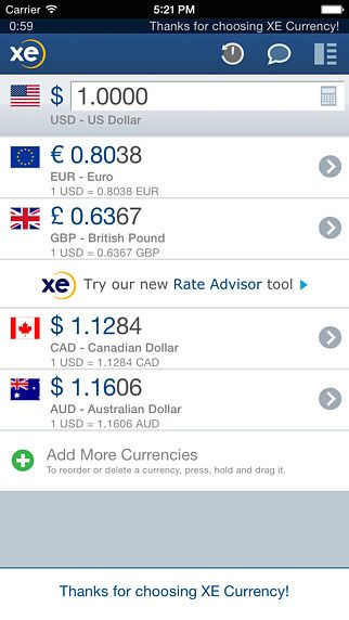 XE Currency pour mac XE Currency pour mac
